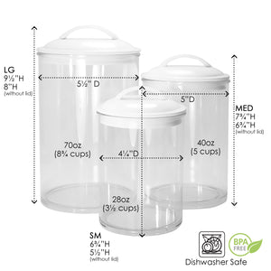 6pc Acrylic Canister Set, Red