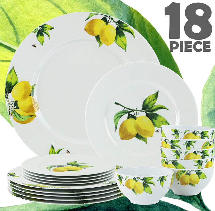 18pc Fresh Lemon Dinnerware Set