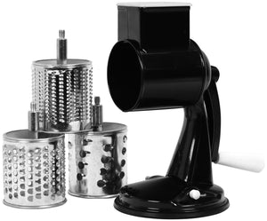 Steel Grater with Multiple Size Grates, Black