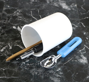 Mini Plastic Utensil Holder, White