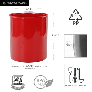 3pc Plastic Utensil Holders, Red