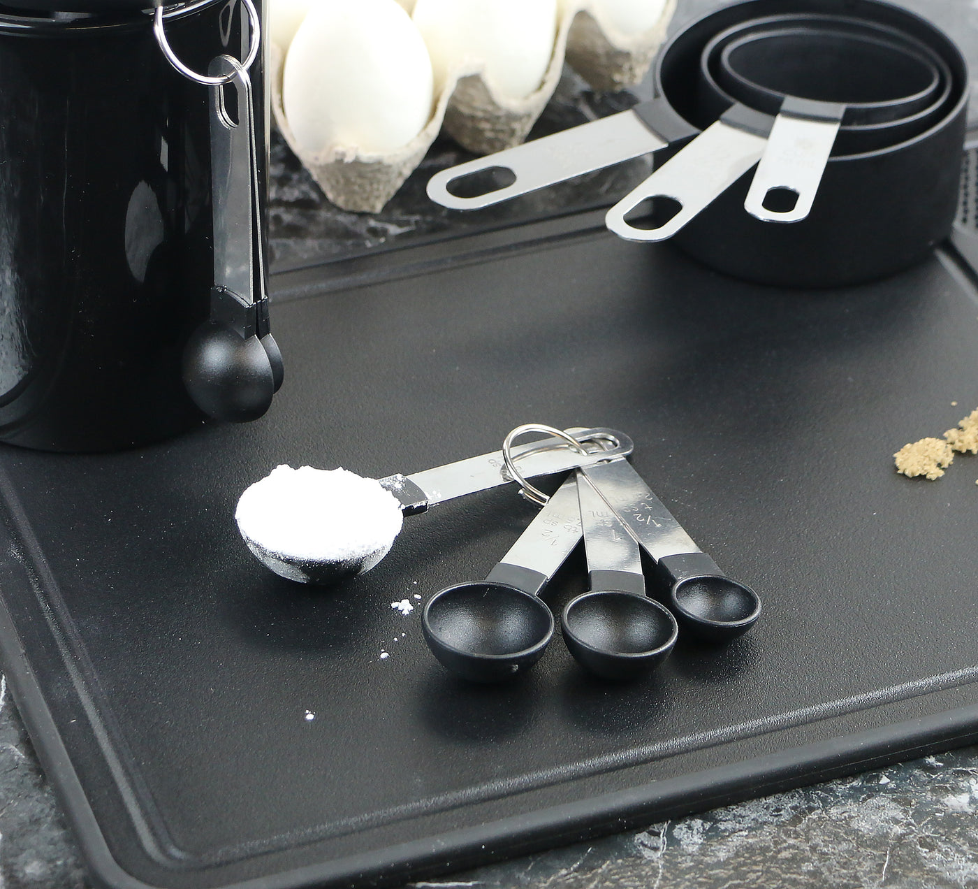 Plastic Black Measuring Spoon Cup, For Wet Ingredients