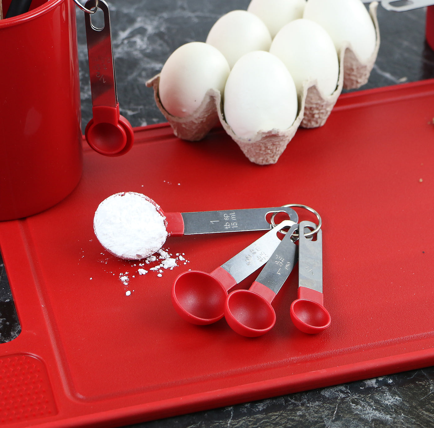 8pc Measuring Spoon & Cup Set, Red – Reston Lloyd