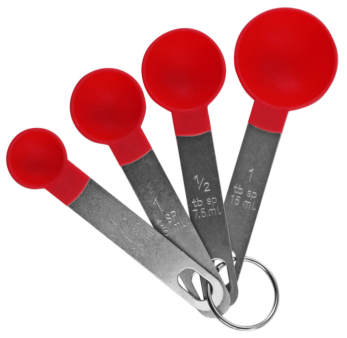 4pc Measuring Spoon Set, Red