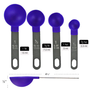 4pc Measuring Spoon Set, Indigo