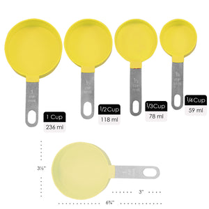 4pc Measuring Cup Set, Lemon