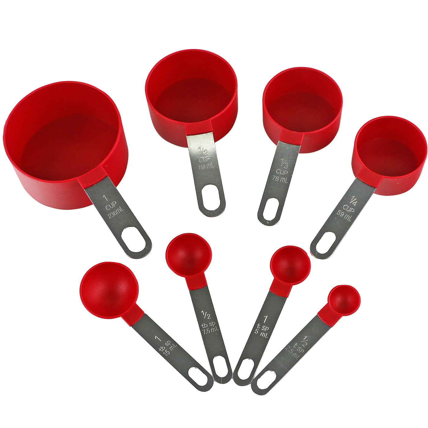 8pc Measuring Spoon & Cup Set, Red – Reston Lloyd
