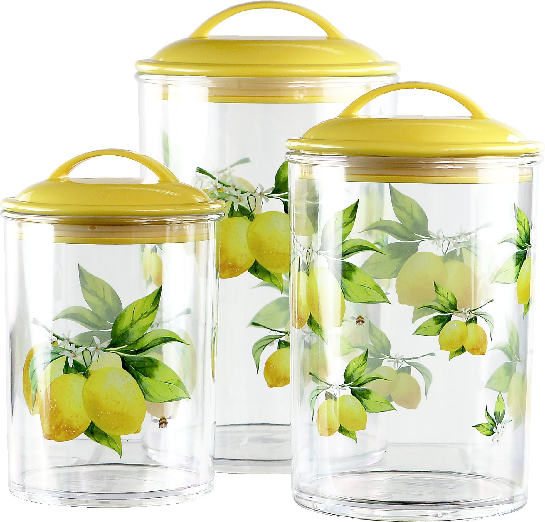 3pc Acrylic Canister Set - Fresh Lemons – Reston Lloyd