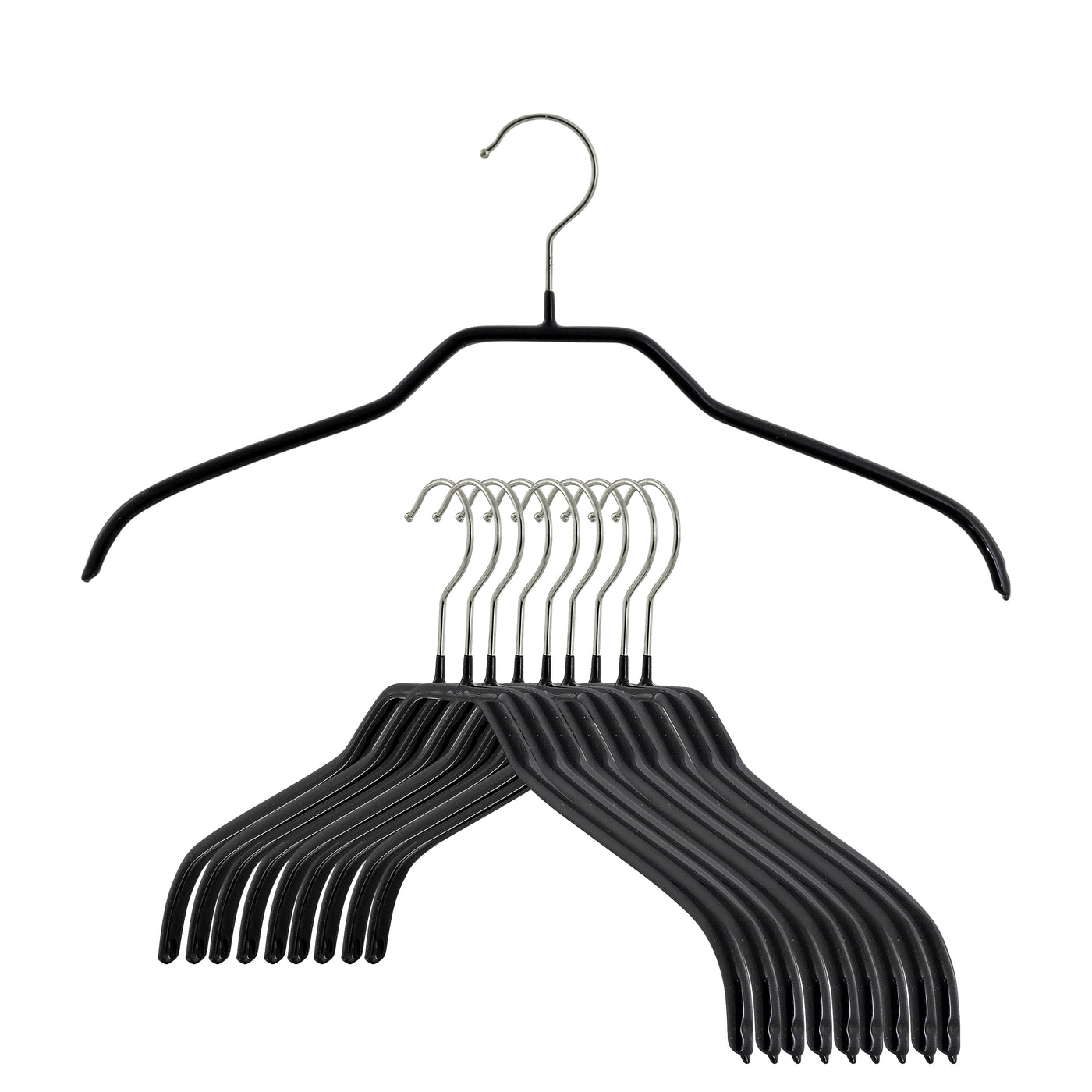 All Hung Up Hangers Slim Plastic Hangers with Clips, Clothes Hangers, Thin  Plastic Hangers, Color Plastic Hangers, Blouse Hangers (Black, 36pk)