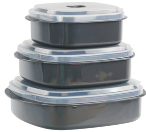 6pc Microwave Cookware & Storage Set, Charcoal