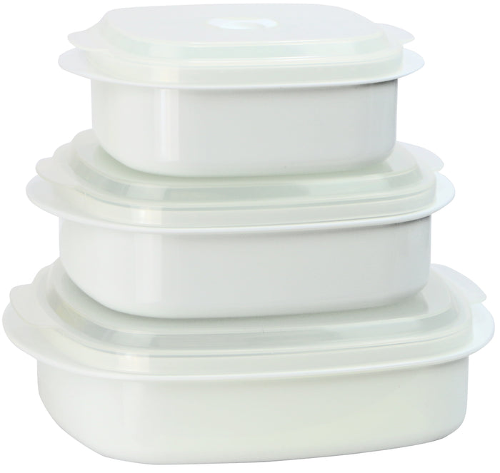 6pc Microwave Cookware & Storage Set, White