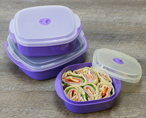 6pc Microwave Cookware & Storage Set, Purple