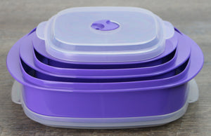 6pc Microwave Cookware & Storage Set, Purple