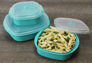 6pc Microwave Cookware & Storage Set, Turquoise