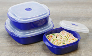 6pc Microwave Cookware & Storage Set, Indigo