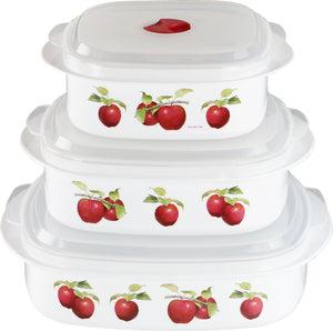 6pc Microwave Cookware & Storage Set, Harvest Apples