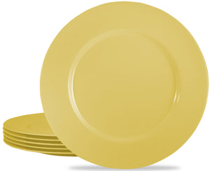 6pc Melamine Dinner Plate Set, Lemon