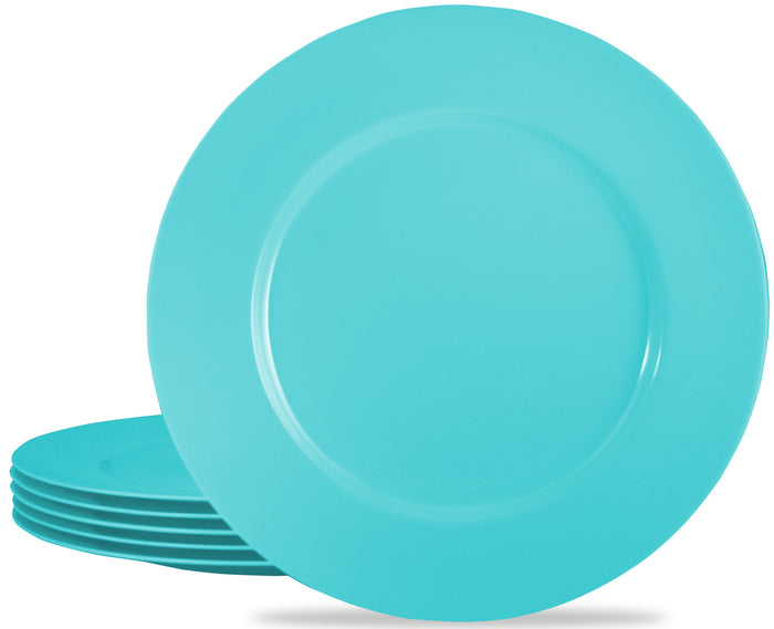 6pc Melamine Salad Plate Set, Turquoise