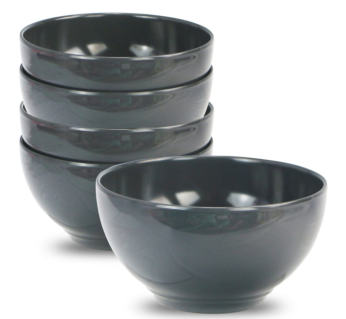 6pc Melamine Bowl Set, Charcoal