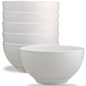 6pc Melamine Bowl Set, White