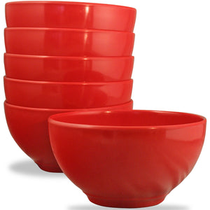 6pc Melamine Bowl Set, Red