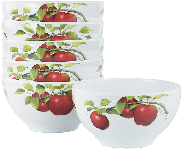 6pc Melamine Bowl Set, Harvest Apples