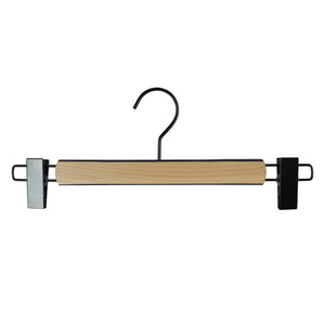 Bi-Color Classic 45 Hanger with Pant Bar Clips, Black Hook