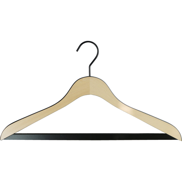 Bi-Color Classic 45 Hanger with Pant Bar, Black Hook